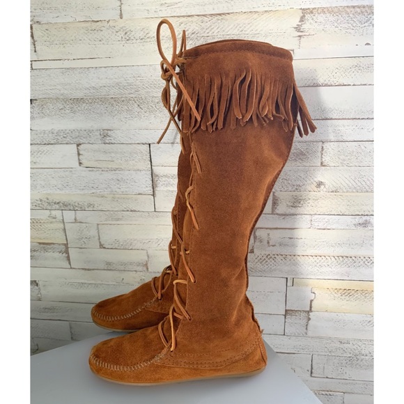 Minnetonka Tall Suede Moccasin Boots - Picture 5 of 5